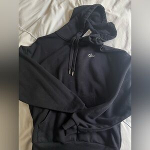 ALO Yoga Accolade Black Hoodie with Drawstrings